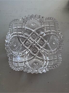 Clear Cut Glass Decorative Bowl - Home Other